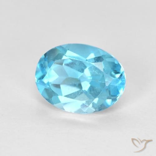 Topacio Azul Suizo natural de 1.77 ct, Ovalada, VVS
