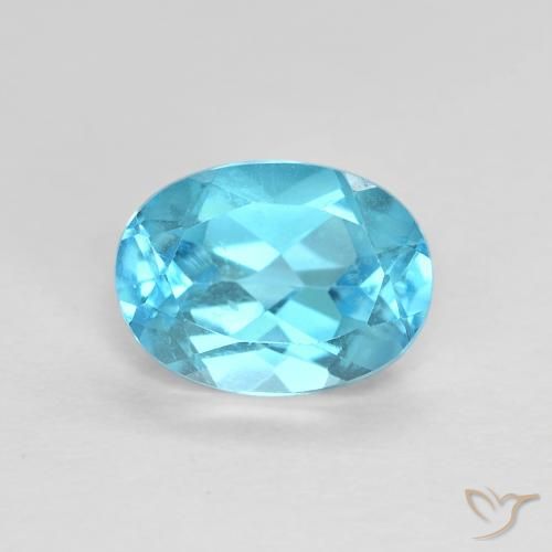 1.60ct Natural Azul Suizo Topacio, Ovalada, VVS