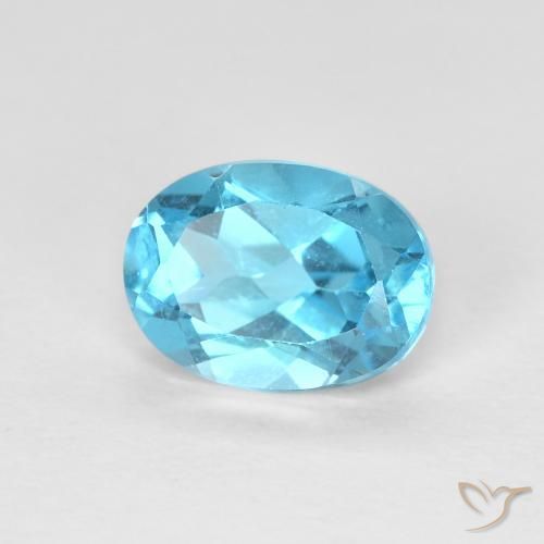 Topacio Azul Suizo natural de 1.60 ct, Ovalada, VVS