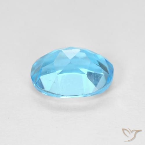 Topacio Azul Suizo natural de 1.68 ct, Ovalada, VVS