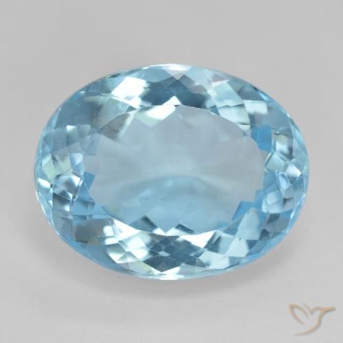 18.70ct Natural Azul Suizo Topacio, Ovalada, VVS-VS
