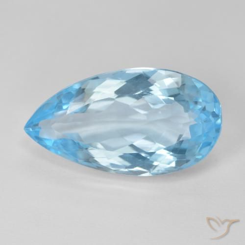 11.51ct Natural Azul Suizo Topacio, En forma de pera, VVS-VS
