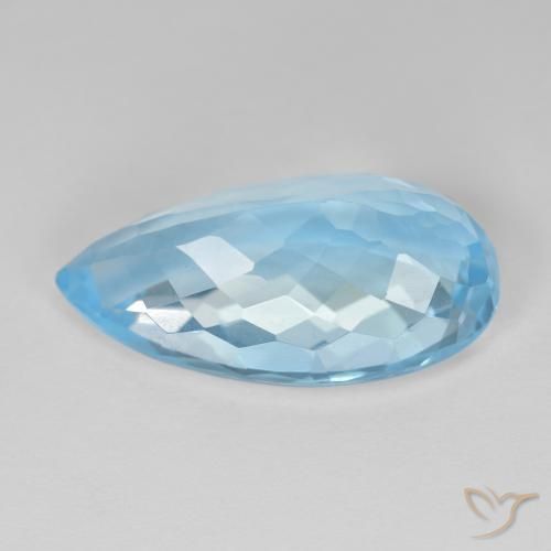 Topacio Azul Suizo natural de 11.51 ct, En forma de pera, VVS-VS