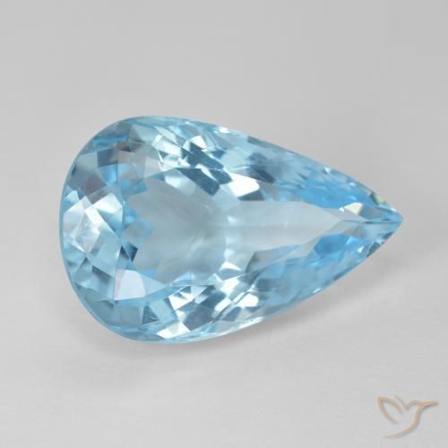 11.69ct Natural Azul Suizo Topacio, En forma de pera, VVS-VS
