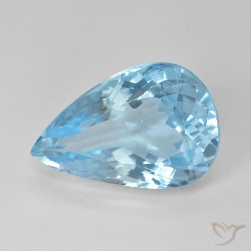 Topacio Azul Suizo natural de 11.69 ct, En forma de pera, VVS-VS