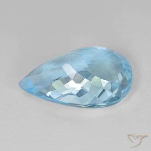Topacio Azul Suizo natural de 11.69 ct, En forma de pera, VVS-VS