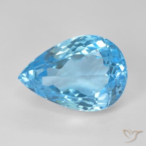 13.59ct Natural Azul Suizo Topacio, En forma de pera, VVS-VS