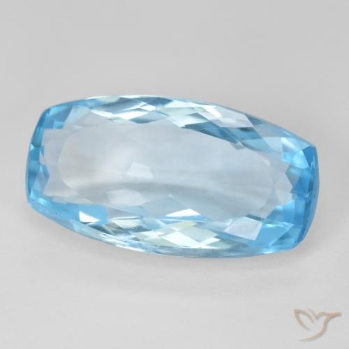 Topacio Azul Suizo natural de 15.21 ct, Corte Cojín, VVS-VS