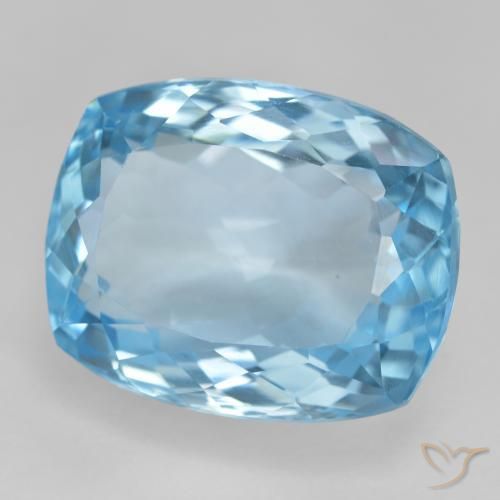 Topacio Azul Suizo natural de 29.55 ct, Forma Cojín, VVS-VS