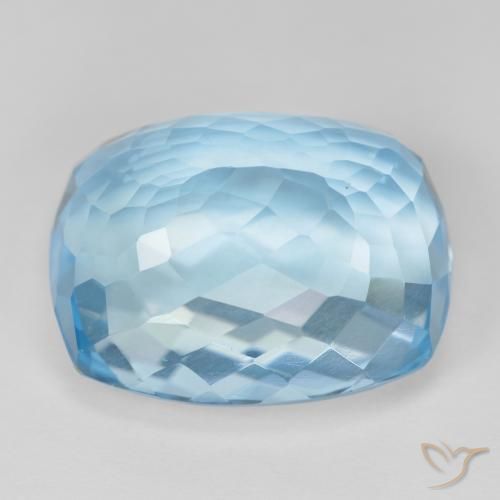 Topacio Azul Suizo natural de 29.55 ct, Forma Cojín, VVS-VS