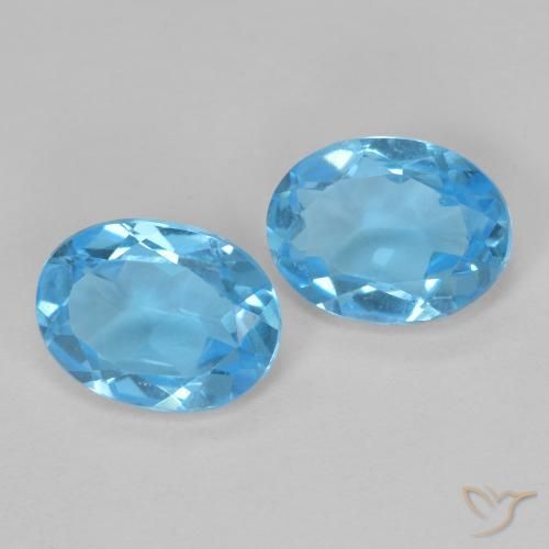2.76ctw Natural Azul Suizo Topacio, Ovalada, VS