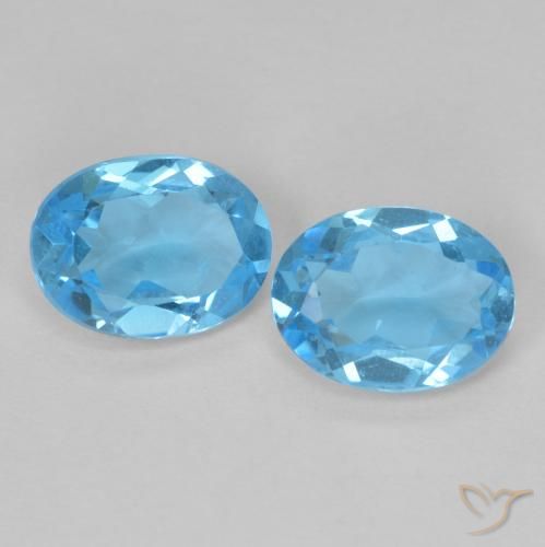 Gemas de Topacio Azul Suizo natural de 2.76 ct, Ovalada, VS