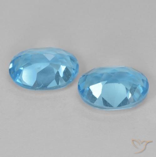 Gemas de Topacio Azul Suizo natural de 3.06 ct, Ovalada, VVS-VS
