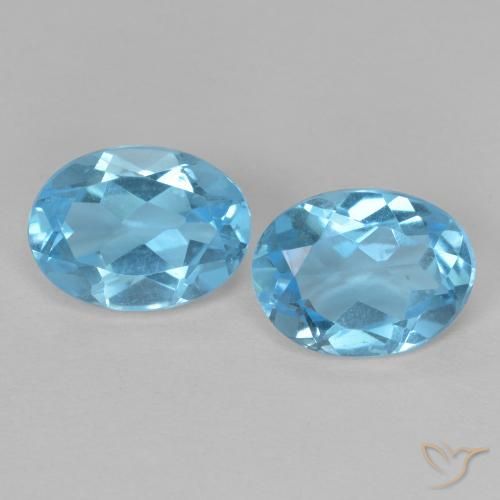 2.95ctw Natural Azul Suizo Topacio, Ovalada, VVS-VS