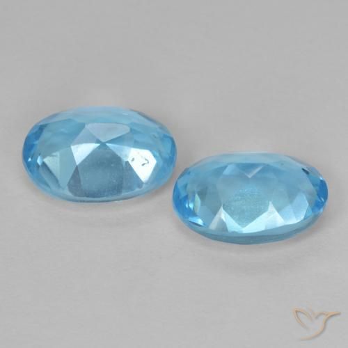 Gemas de Topacio Azul Suizo natural de 2.95 ct, Ovalada, VVS-VS