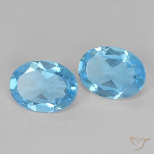 Gemas de Topacio Azul Suizo natural de 2.61 ct, Ovalada, VVS-VS