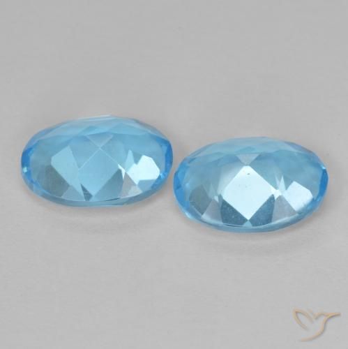 Gemas de Topacio Azul Suizo natural de 2.61 ct, Ovalada, VVS-VS