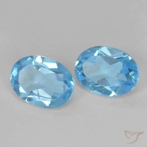 Gemas de Topacio Azul Suizo natural de 2.69 ct, Ovalada, VVS-VS