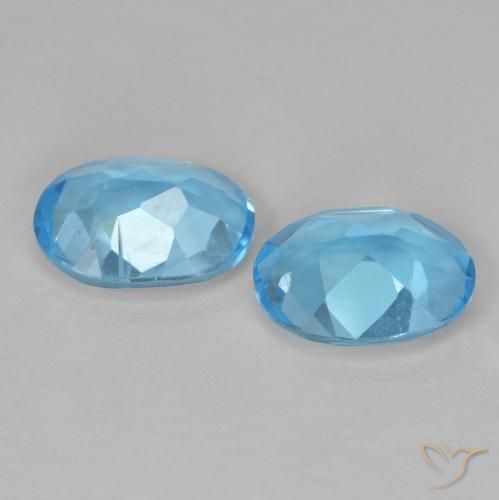 Gemas de Topacio Azul Suizo natural de 2.69 ct, Ovalada, VVS-VS