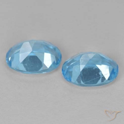 Gemas de Topacio Azul Suizo natural de 3.38 ct, Ovalada, VVS-VS