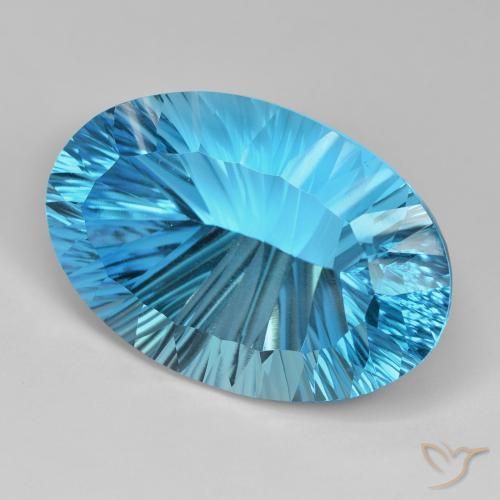 Topacio Azul Suizo natural de 69.73 ct, Ovalada, IF