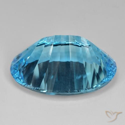 Topacio Azul Suizo natural de 69.73 ct, Ovalada, IF