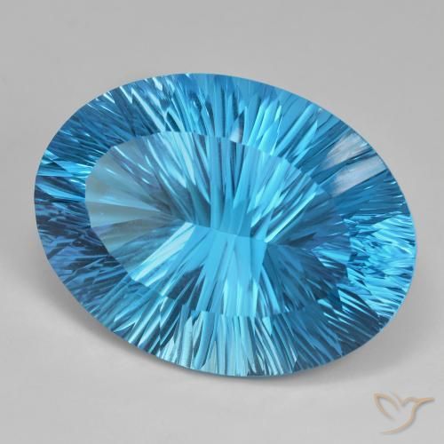 Topacio Azul Suizo natural de 82.38 ct, Ovalada, IF