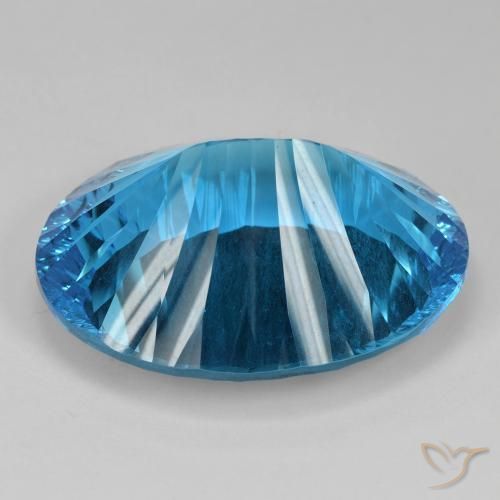 Topacio Azul Suizo natural de 82.38 ct, Ovalada, IF