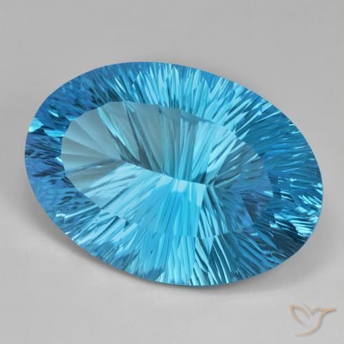 Topacio Azul Suizo natural de 78.13 ct, Ovalada, IF