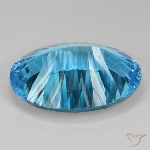 Topacio Azul Suizo natural de 78.13 ct, Ovalada, IF