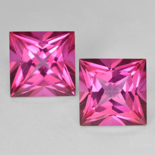 Gemas de topacio rosa natural de 12,16 ct, cuadrado, VVS-VS