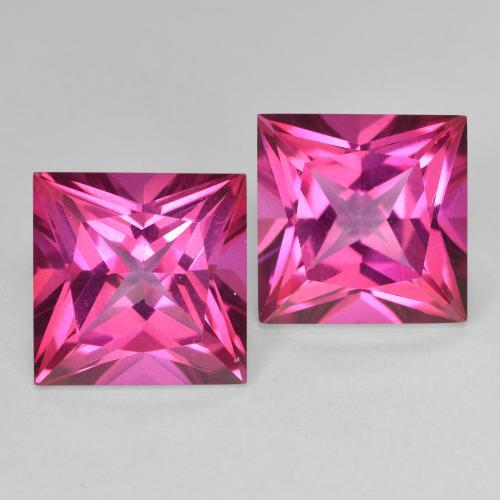 Gemas de topacio rosa natural de 12,16 ct, cuadrado, VVS-VS