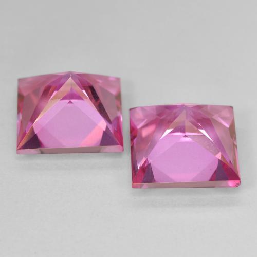 Gemas de topacio rosa natural de 12,16 ct, cuadrado, VVS-VS