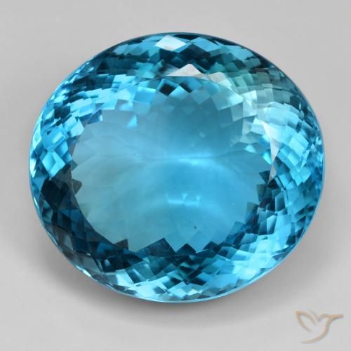 88.10ct Natural Azul Londres Topacio, Ovalada, IF