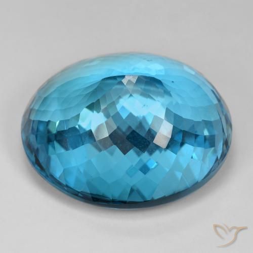 Topacio Azul Londres natural de 88.10 ct, Ovalada, IF