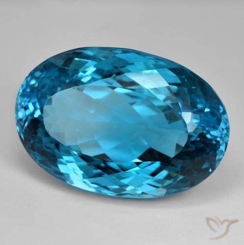 Topacio Azul Londres natural de 138.23 ct, Ovalada, IF