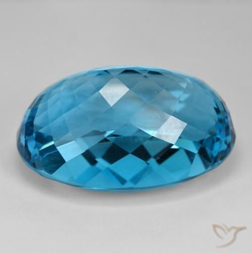 Topacio Azul Londres natural de 138.23 ct, Ovalada, IF