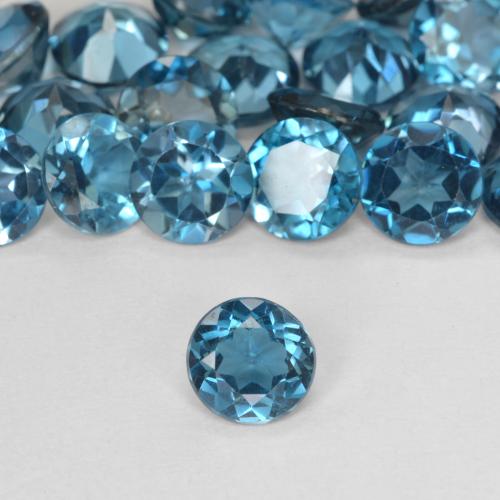 Topacio Azul Londres natural de 1.01 ct, Redondo, VS