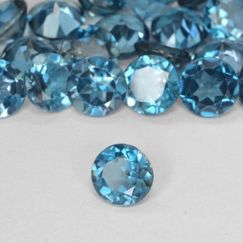 Topacio Azul Londres natural de 1.01 ct, Redondo, VS