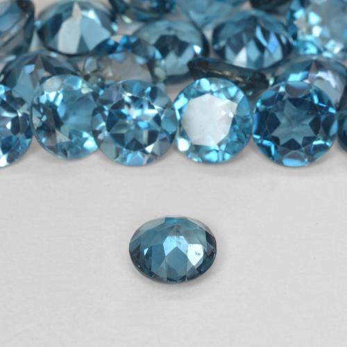 Topacio Azul Londres natural de 1.01 ct, Redondo, VS