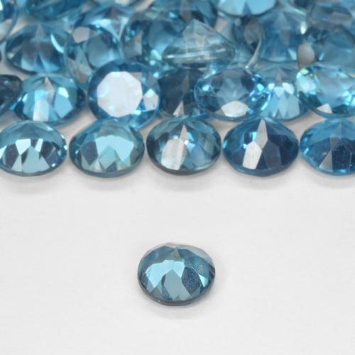 Topacio Azul Londres natural de 0.55 ct, Redondo, VS