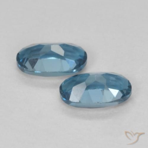 Gemas de topacio azul londres natural de 0,60 ct, corte óvalo, VVS-VS