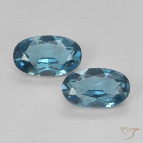 0.60ctw Natural Azul Londres Topacio, Ovalada, VVS-VS