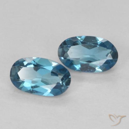 Gemas de Topacio Azul Londres natural de 0.59 ct, Ovalada, VVS-VS