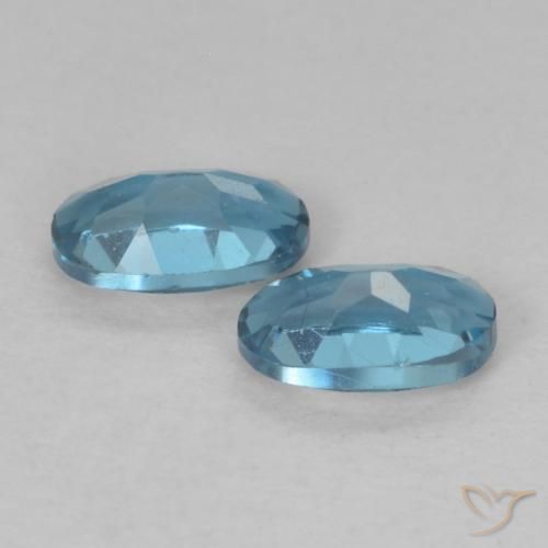 Gemas de Topacio Azul Londres natural de 0.59 ct, Ovalada, VVS-VS