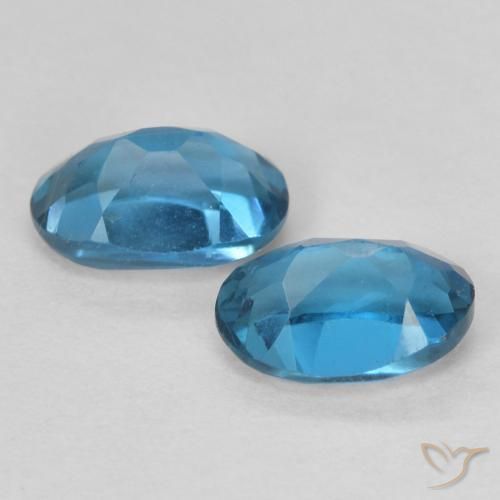 Gemas de Topacio Azul Londres natural de 1.26 ct, Ovalada, VS