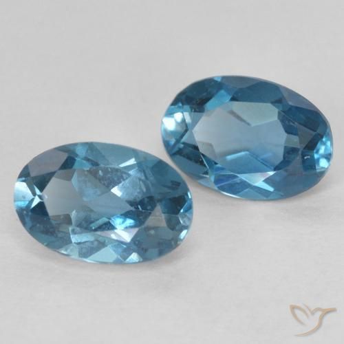 Gemas de Topacio Azul Londres natural de 1.22 ct, Ovalada, VS