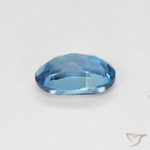 Topacio azul londres natural de 0,60 ct, corte óvalo, VVS