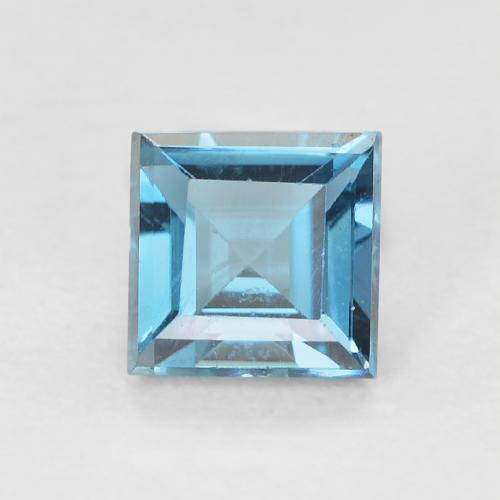 0.79ct Natural Azul Londres Topacio, Cuadrado, VVS