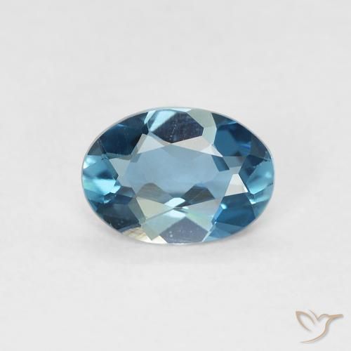 0.70ct Natural Azul Londres Topacio, Ovalada, VVS